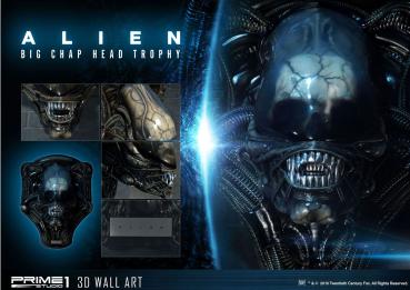 Alien 3D Wand-Relief Big Chap Head Trophy 58 cm