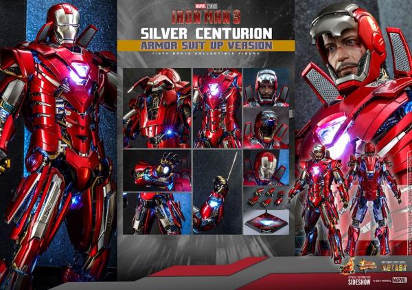 Iron Man 3 Movie Masterpiece Actionfigur 1/6 Silver Centurion (Armor Suit Up Version) 32 cm