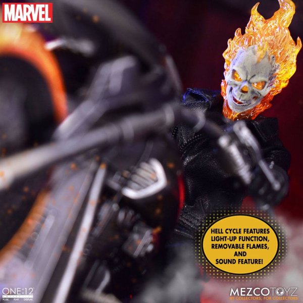 Ghost Rider Actionfigur & Fahrzeug mit Sound und Leuchtfunktion 1/12 Ghost Rider & Hell Cycle