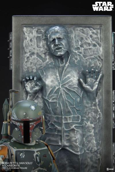 Star Wars Premium Format Statue Boba Fett and Han Solo in Carbonite 70 cm