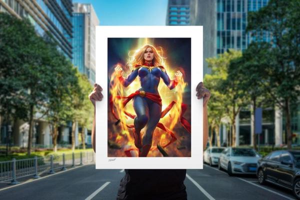 Marvel Kunstdruck Captain Marvel 46 x 61 cm - ungerahmt
